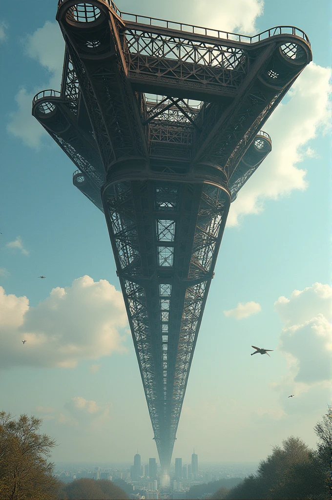 The Eiffel Tower upside down