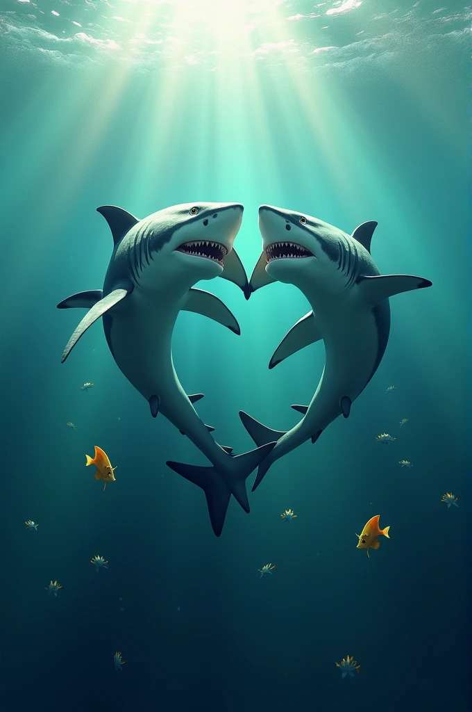 A shark making a heart
