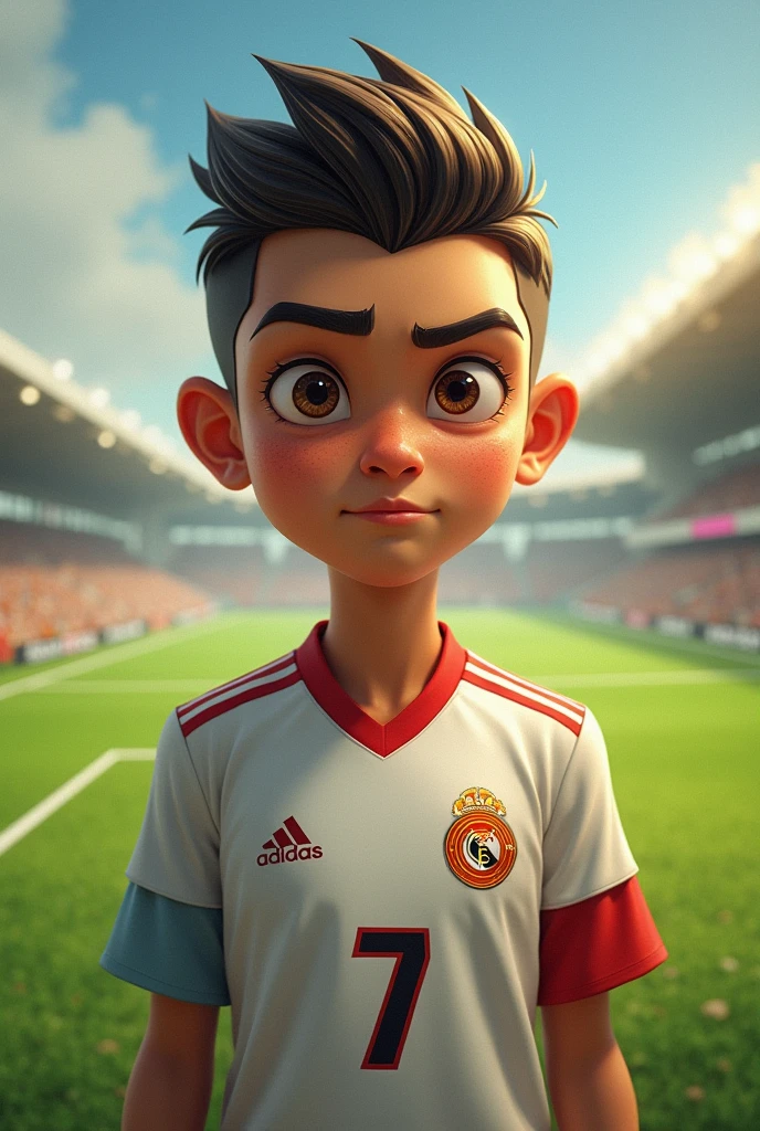 Created a player age 10 years old bib 7 footballer text called AFQRONALDO 