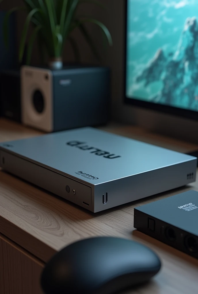 Gray BLU RAY DVD player with a writing that says ZURI 
