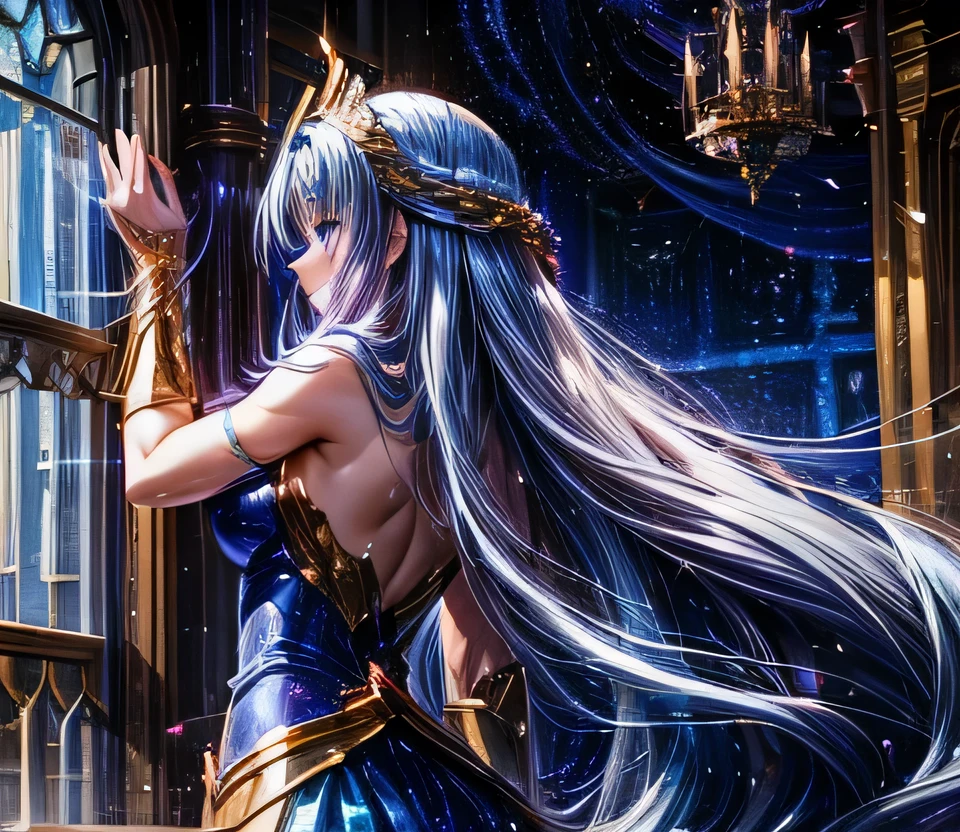 　Saint Seiya　pandora　Purple Long Hair　Heinstein Castle　Beautiful Aurora　Snow Scene　