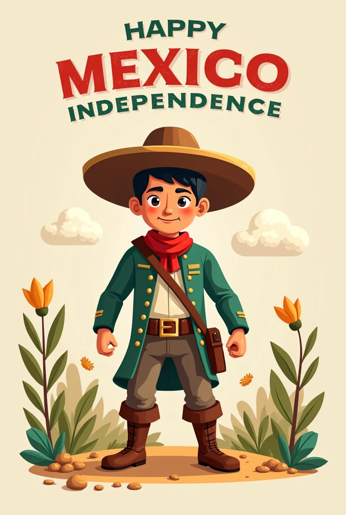 Mexican independence poster simple to draw for kindergarten (simple image, Without details)