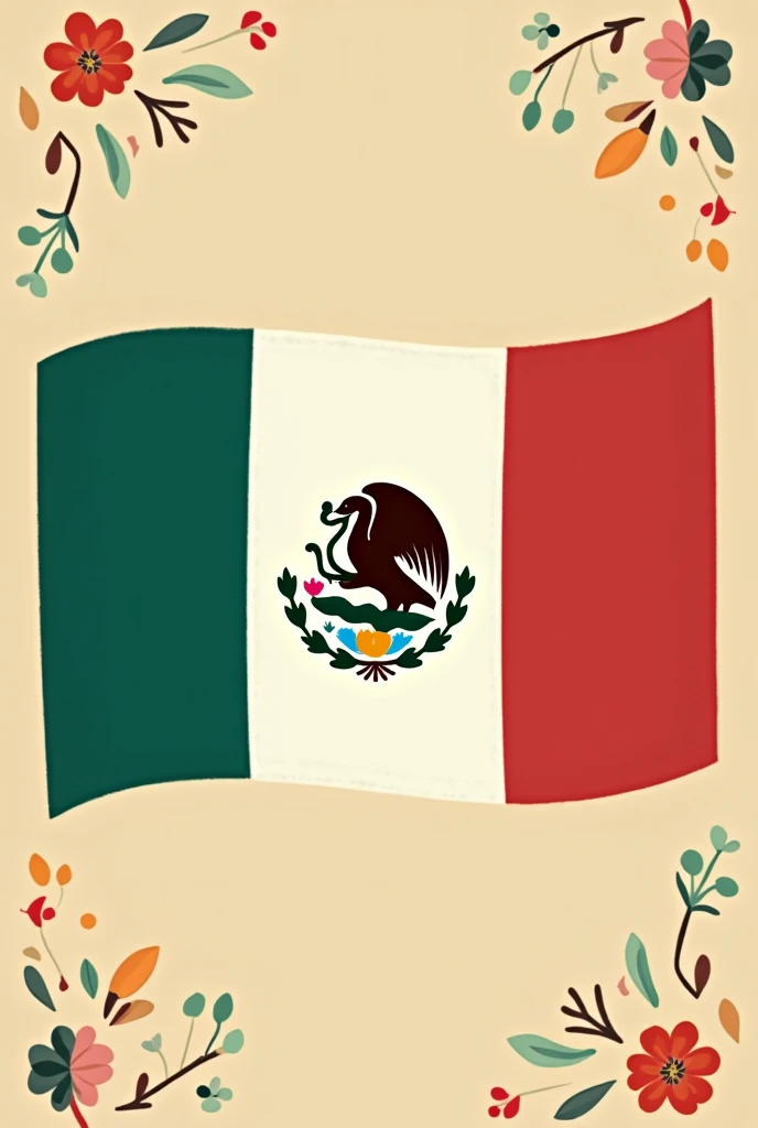 Mexican independence poster easy to draw for newborns (simple image, Without details)