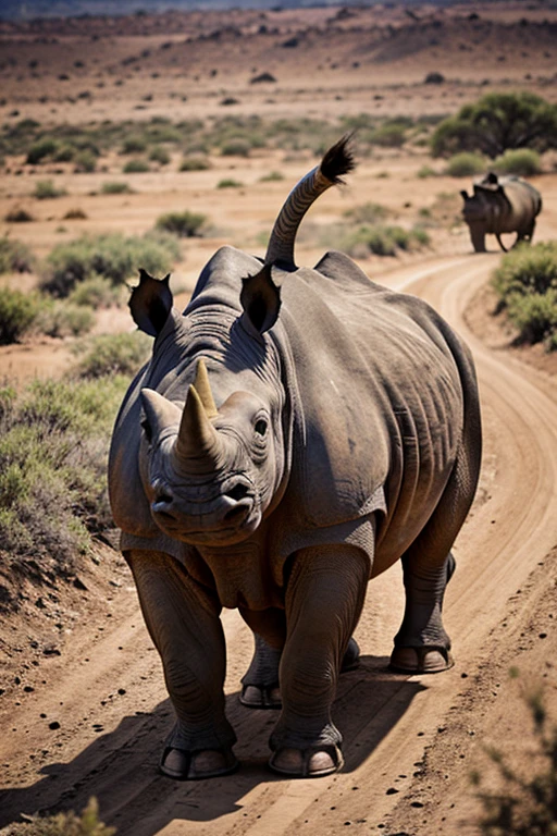 Rhino and snake