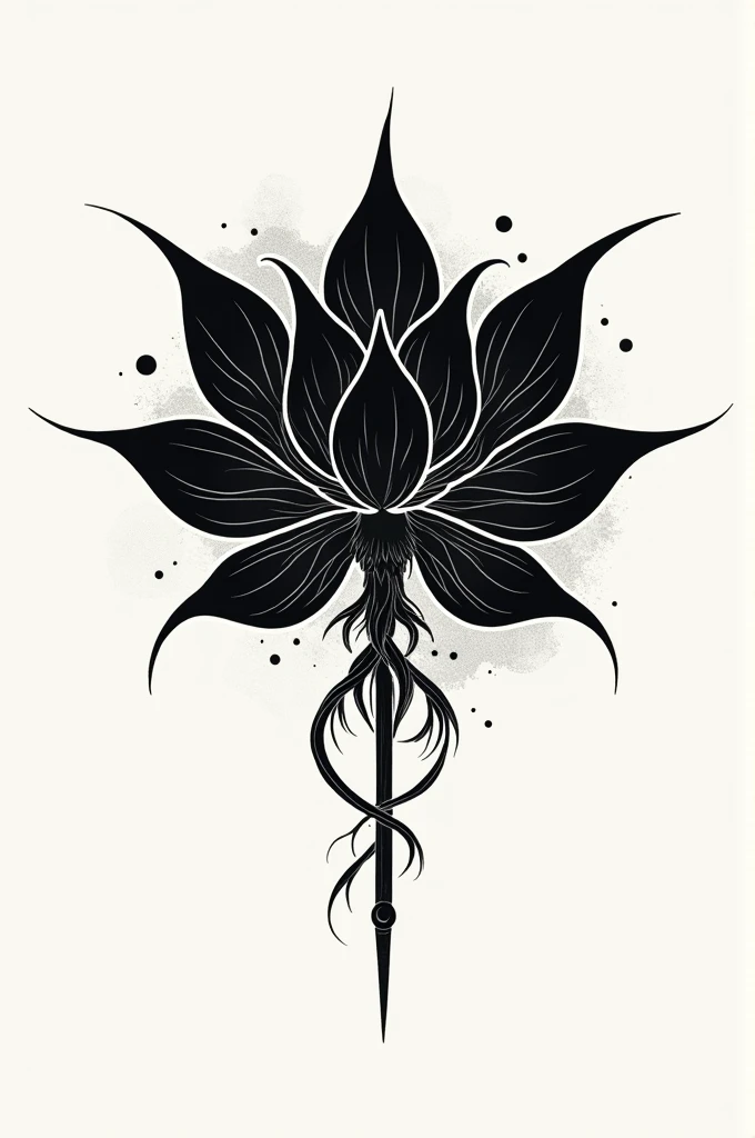 Logotipo of tattoo studio. Tittle is "Black Lotus Tattoo". In background a lotus flower with black color