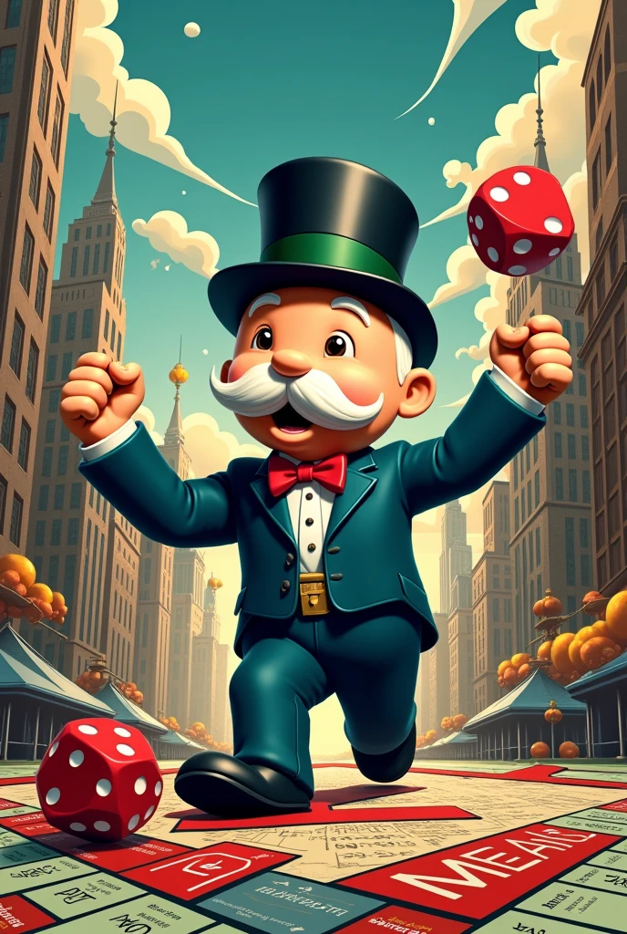 Create me poster with the theme of monopoly