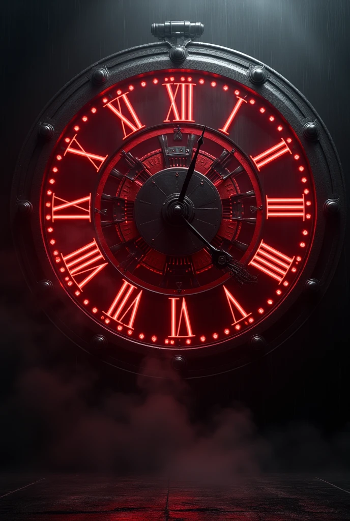 Black back ground with clockneedle lighting with red colour in large size