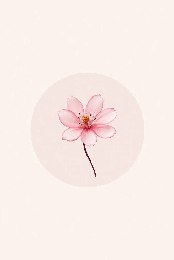 Create a logo for a cherry blossom perfume, taking the name of the company Delicate, the logo must be round and fit on a bottle