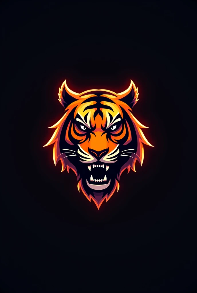 Make a logo for an e-sports team based on the mythological animal Bengal tiger in neon orange and black, better yet, without that ugly background, where's the black color?? The black color is to be together with the Bengal tiger on the belly part. Make it with more details and more beautiful and more minimalist. Without those black skewers on the side, you don't know what minimalist would be like.? Make it a little more different, it was very ugly, make it a little different to make it more minimalist and more like the valorant leviathan team