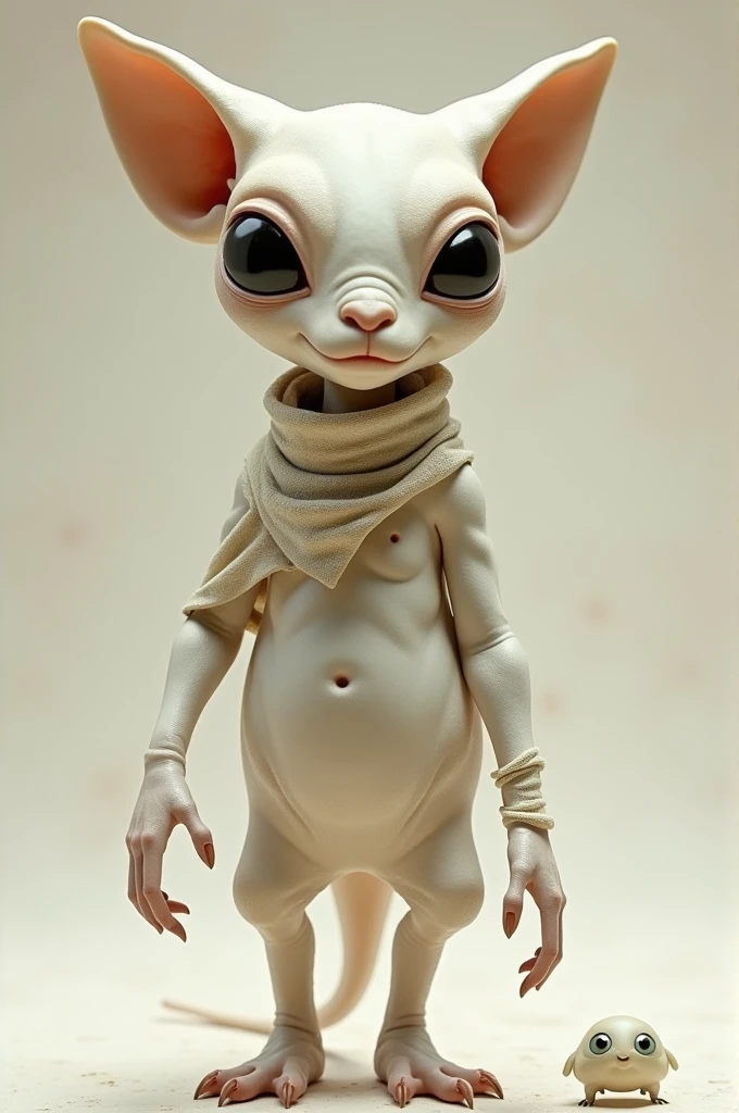 Create a photo realistic image of white skinned Jar Jar Binks