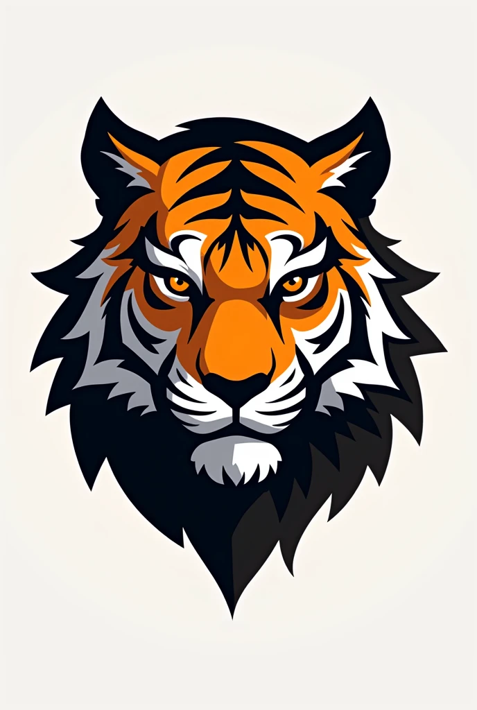 Make a logo for an e-sports team based on the mythological animal Bengal tiger in neon orange and black, better yet, without that ugly background, where's the black color?? The black color is to be together with the Bengal tiger on the belly part. Make it with more details and more beautiful and more minimalist. Without those black skewers on the side, you don't know what minimalist would be like.? Make it a little more different, it was very ugly, make it a little different to make it more minimalist and more similar to the valorant leviathan team, a little more minimalist