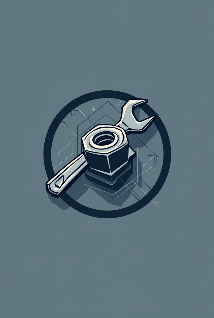 Make me a logo for a mechanical engineering company called: Moving solutions with nuts and wrenches 