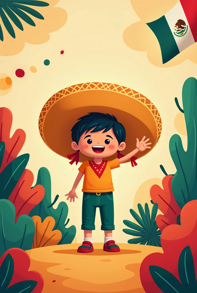 Mexican independence poster to draw (easy y sin ningun detalle) easy, mucho mas easy sin detallados para kinder animado 1 persona