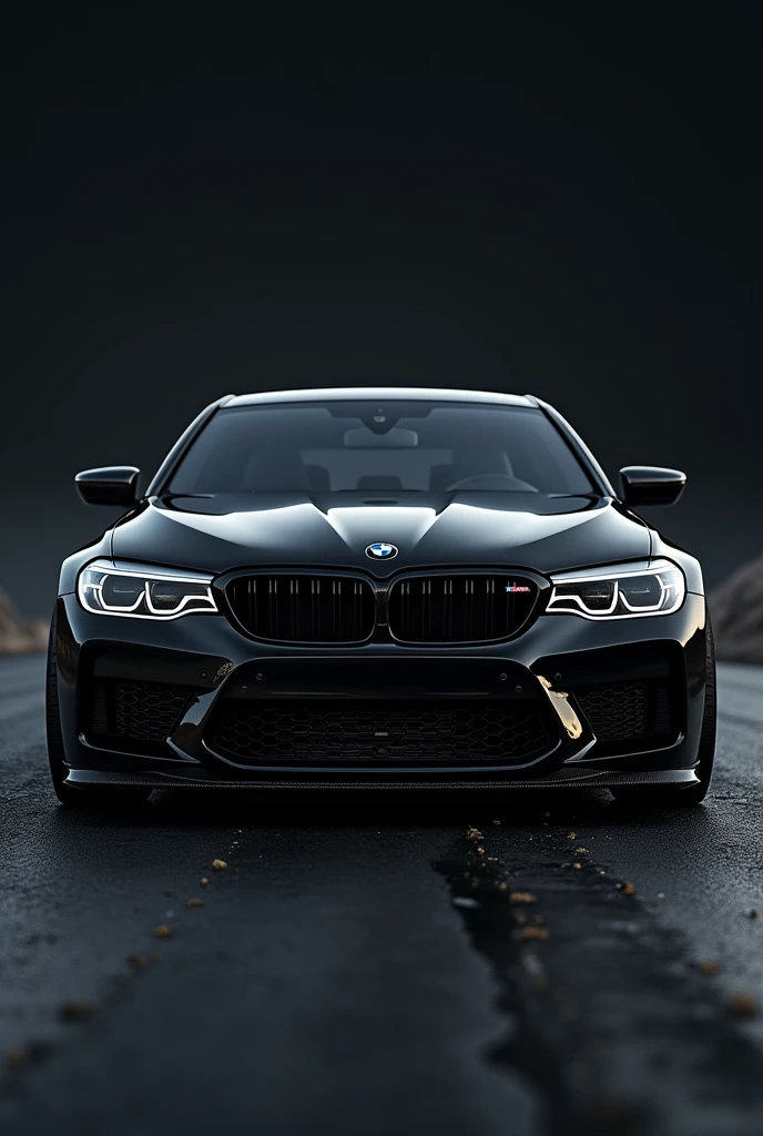 Full black m5 cs bmw with full dark black background 8k