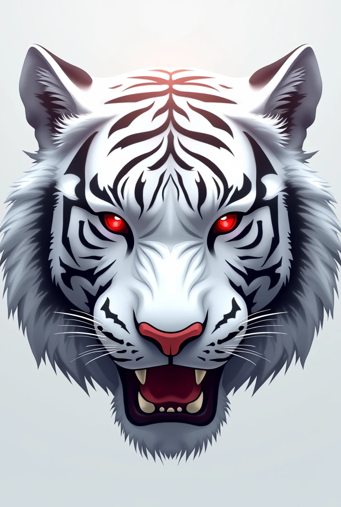 Make a bengal tiger aubino for an esports team logo just the head