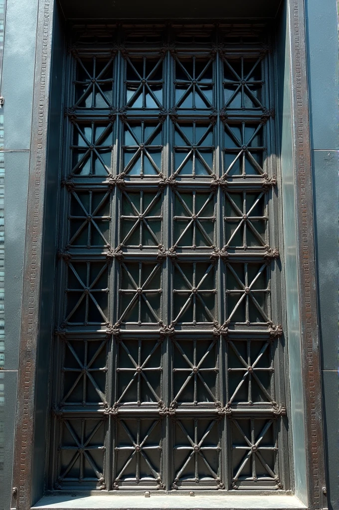 A window metal grill which dimensions is 120 centimetre hight and 265 centimetre width