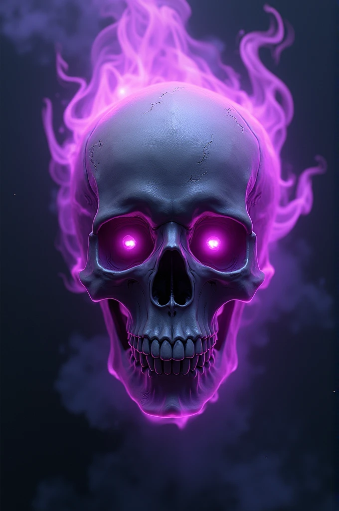 A skull with purple flames