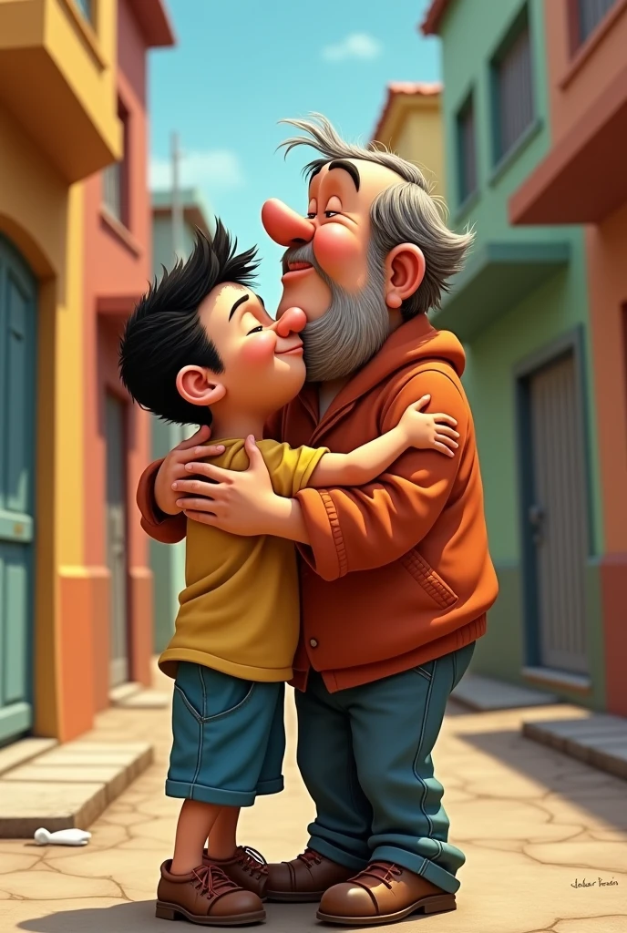 El Chavo del 8 kissing Don Ramon