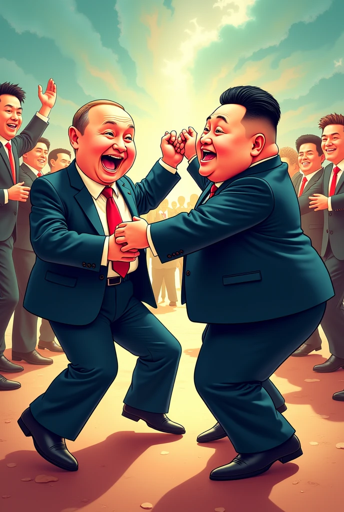 Vladimir Poutine dance macarena with kim jun hun