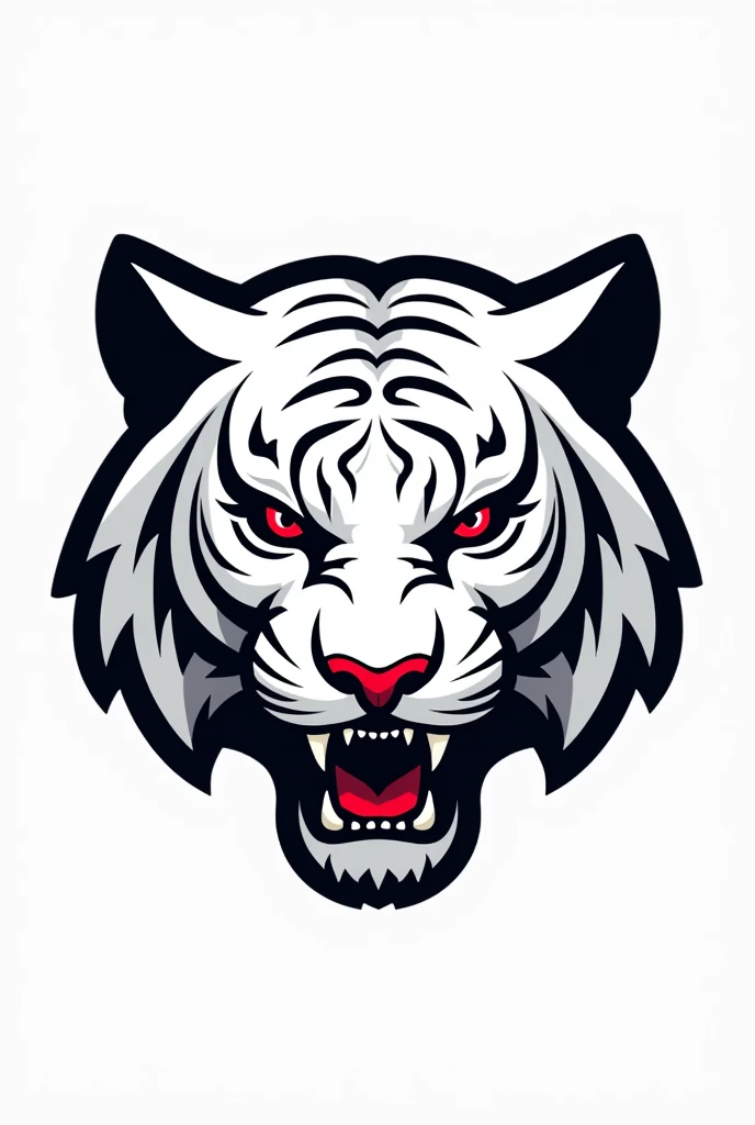 Make a bengal tiger aubino for an esports team logo just the most minimalist head possible with black details