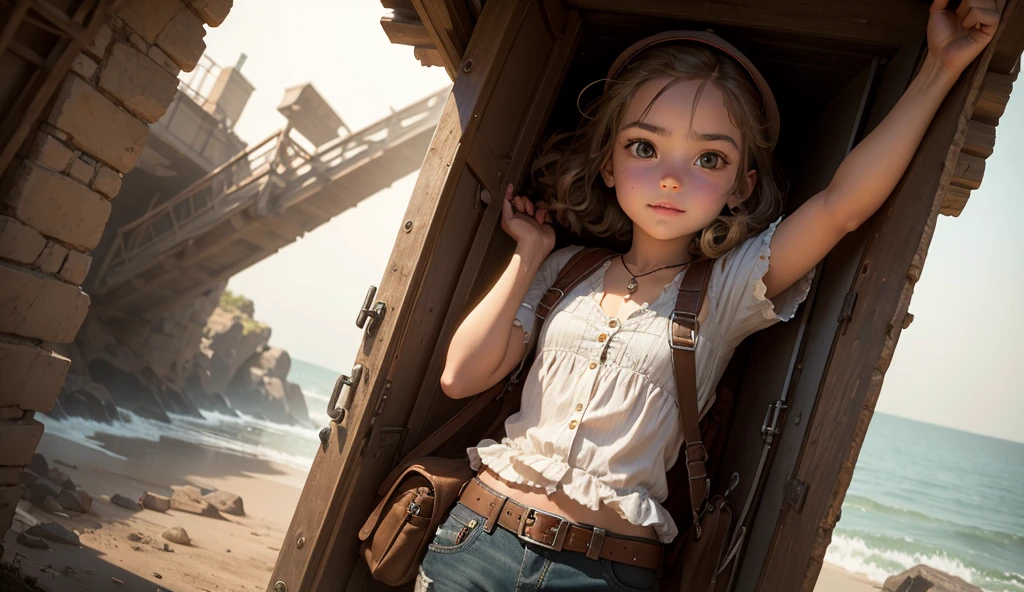 A brave young girl named Jooli, with a confident expression and adventurous attire.