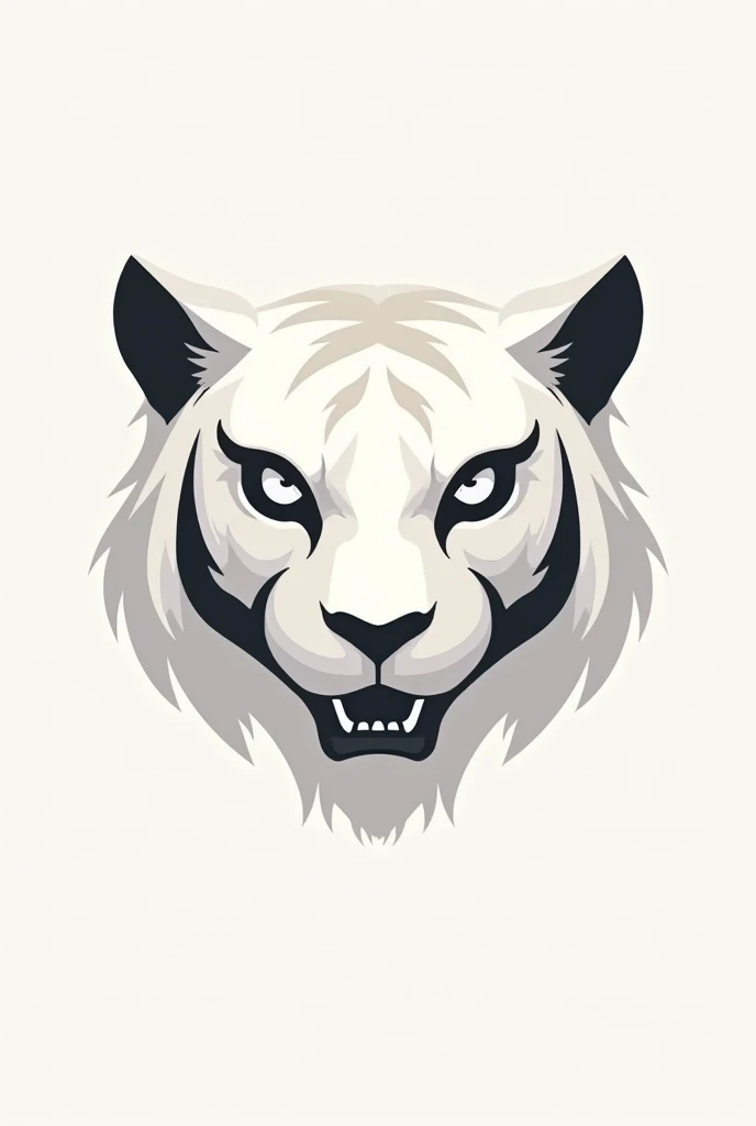 Make a bengal tiger aubino for an esports team logo just the most minimalist head possible with black details and also that looks like the valorant leviathan team