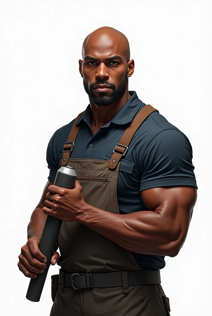 ultra realistic, unreal engine 5, anatomically correct, detailed eyes, brown eyes, detailed face, bara, muscular, abs, wadosanusi, ((colored t-shirt)) standing in coffee shop in Las Vegas, hand on waist, very dark skin, smile, camouflage pants, belt, smile, buzzcut,