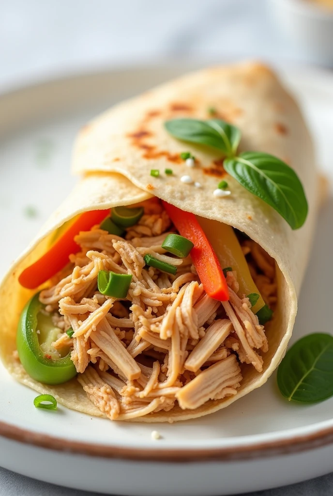 Shredded chicken wrap 