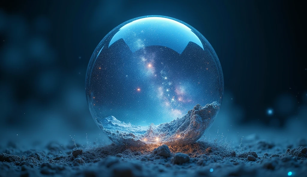fantasy, Starry Sky in a glass sphere, created by mystical and mysterious light, (best quality,4k,8k,highres,masterpiece:1.2),ultra-detailed,(realistic,photorealistic,photo-realistic:1.37), hyperrealistic, intricate details, cinematic lighting, dramatic atmosphere, ethereal, mystical, fantasy, concept art