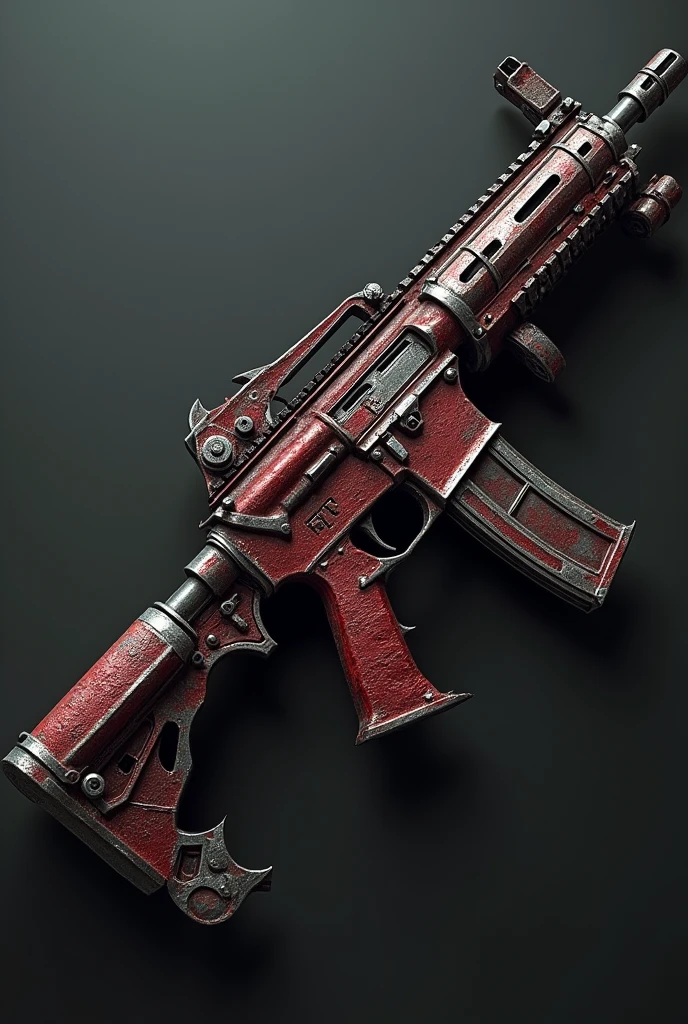 can you create the dark fantasy magical semi-rifle with blood coated and use blood to shoot all around with unique design 