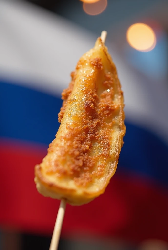 An image that has a CREPE ON A STICK and the RUSSIAN FLAG behind it, with the caption: Get a taste of Russia for a price you can afford. Somewhere in the image it says that sales will be on the 3rd./09/2024 from 8pm to 9pm:30