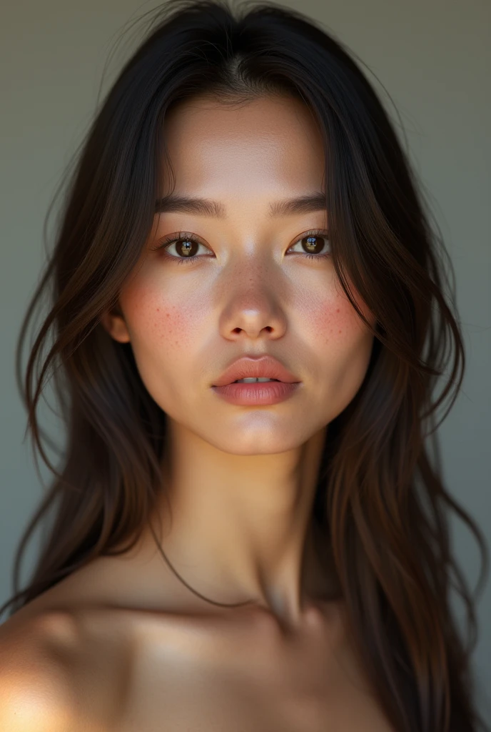 (photorealism:1.2), beautiful woman, ultra realistic, brunette with straight hair,no makeup,highly details,few freckless,4k,hight resolution,european