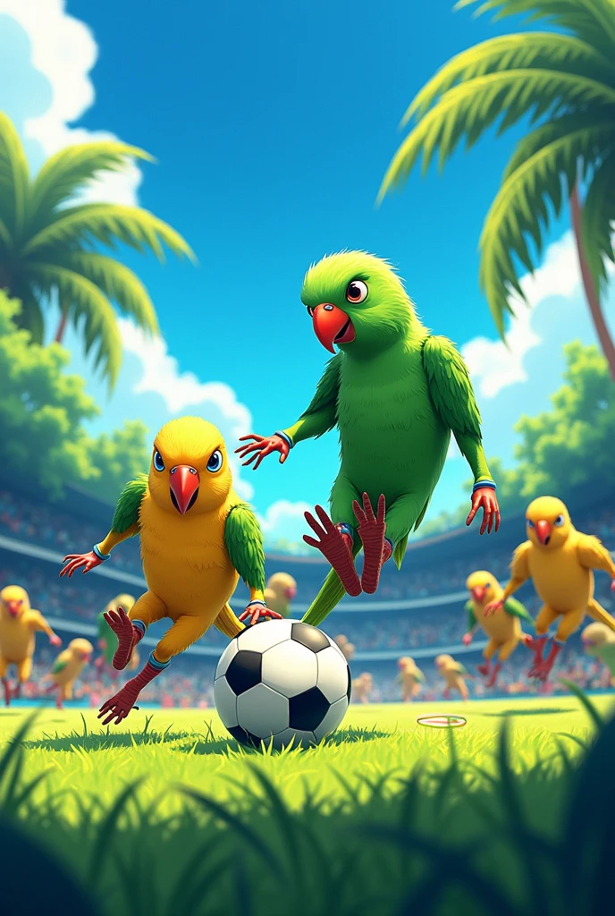Colombian parakeets soccer anime

