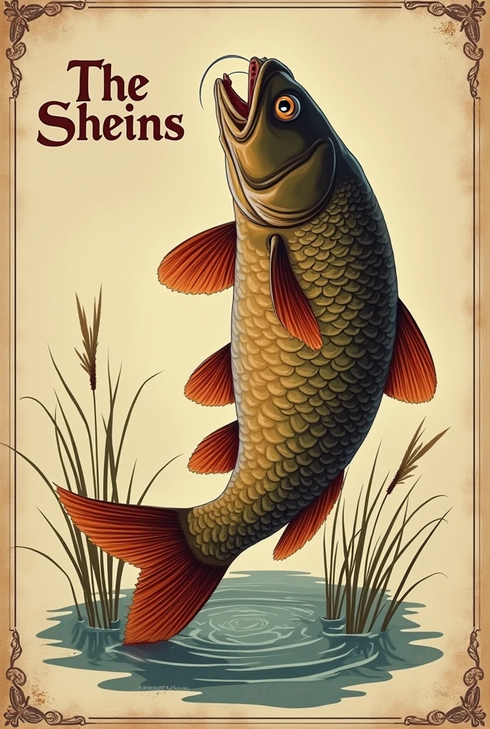 Fishing poster , title the sheins fish shaped brown carp