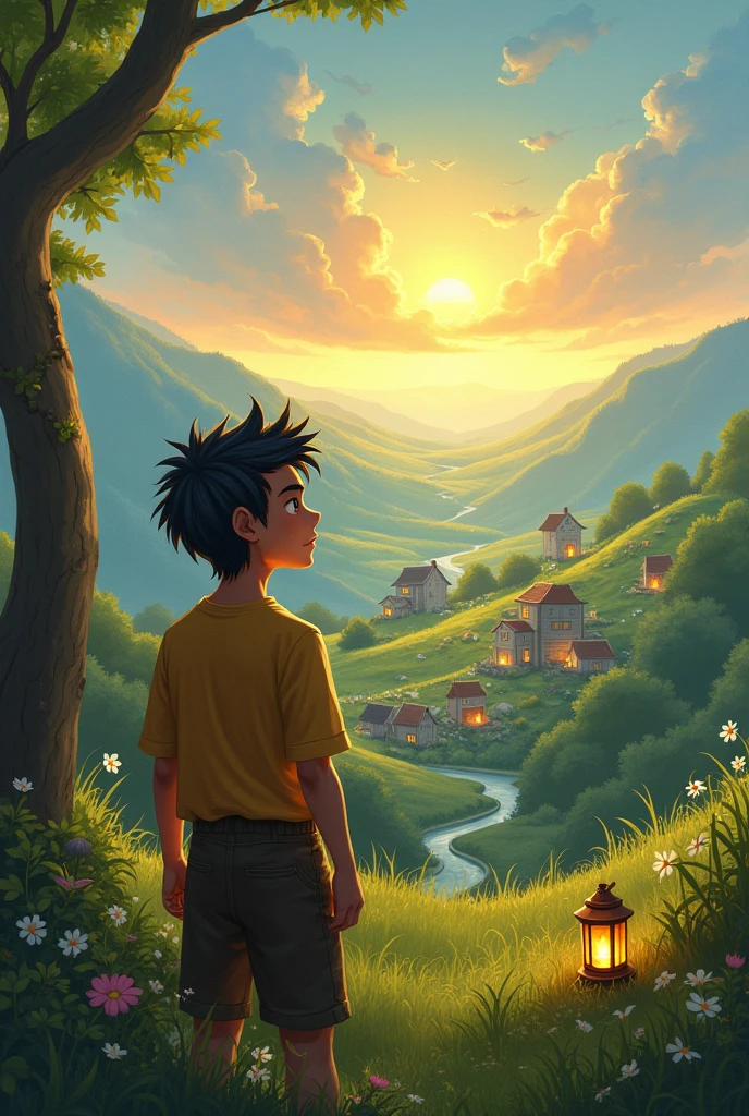 Tom thought carefully and wished for the happiness and safety of his village