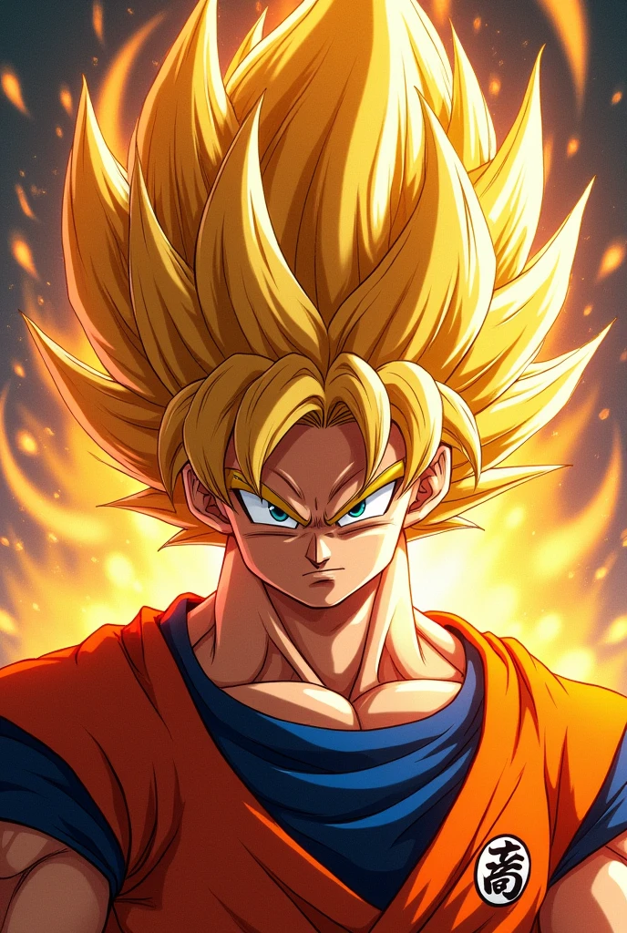 A square with goku ssj 3 hair with eyes 