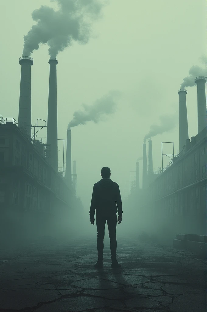 Drawing of air pollution where you can see that the value of freedom is broken