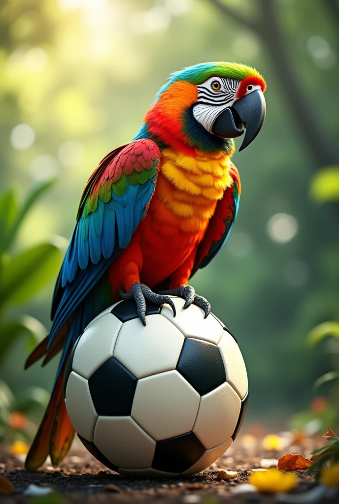 Parrot with soccer ball 

