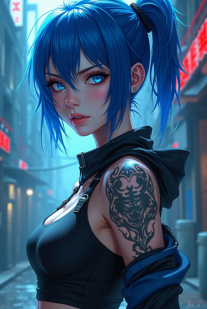 Create a Blue Lock female character with manga traits