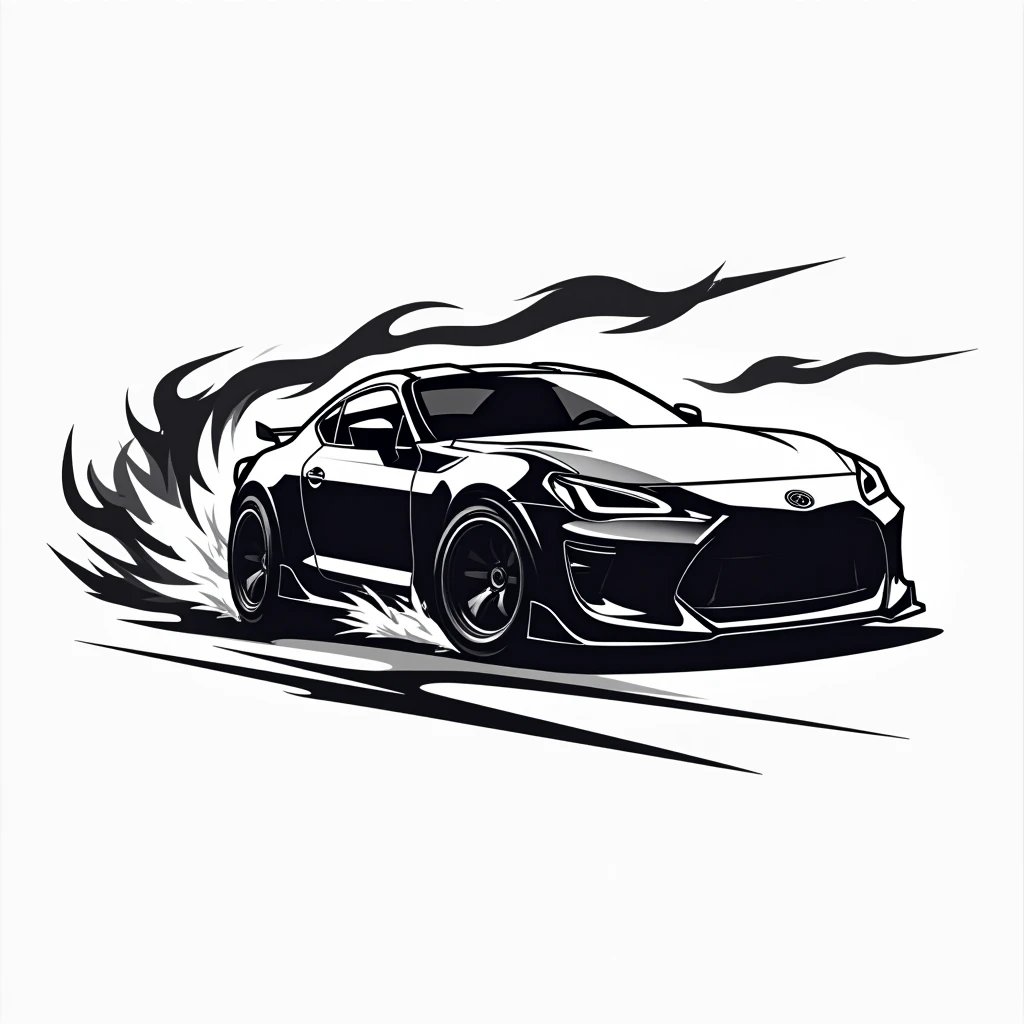 A logo with a drifting car
