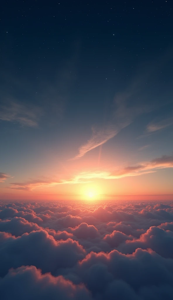 A dark night sky gradually brightening with the first light of dawn, symbolizing hope and new beginnings after darkness.