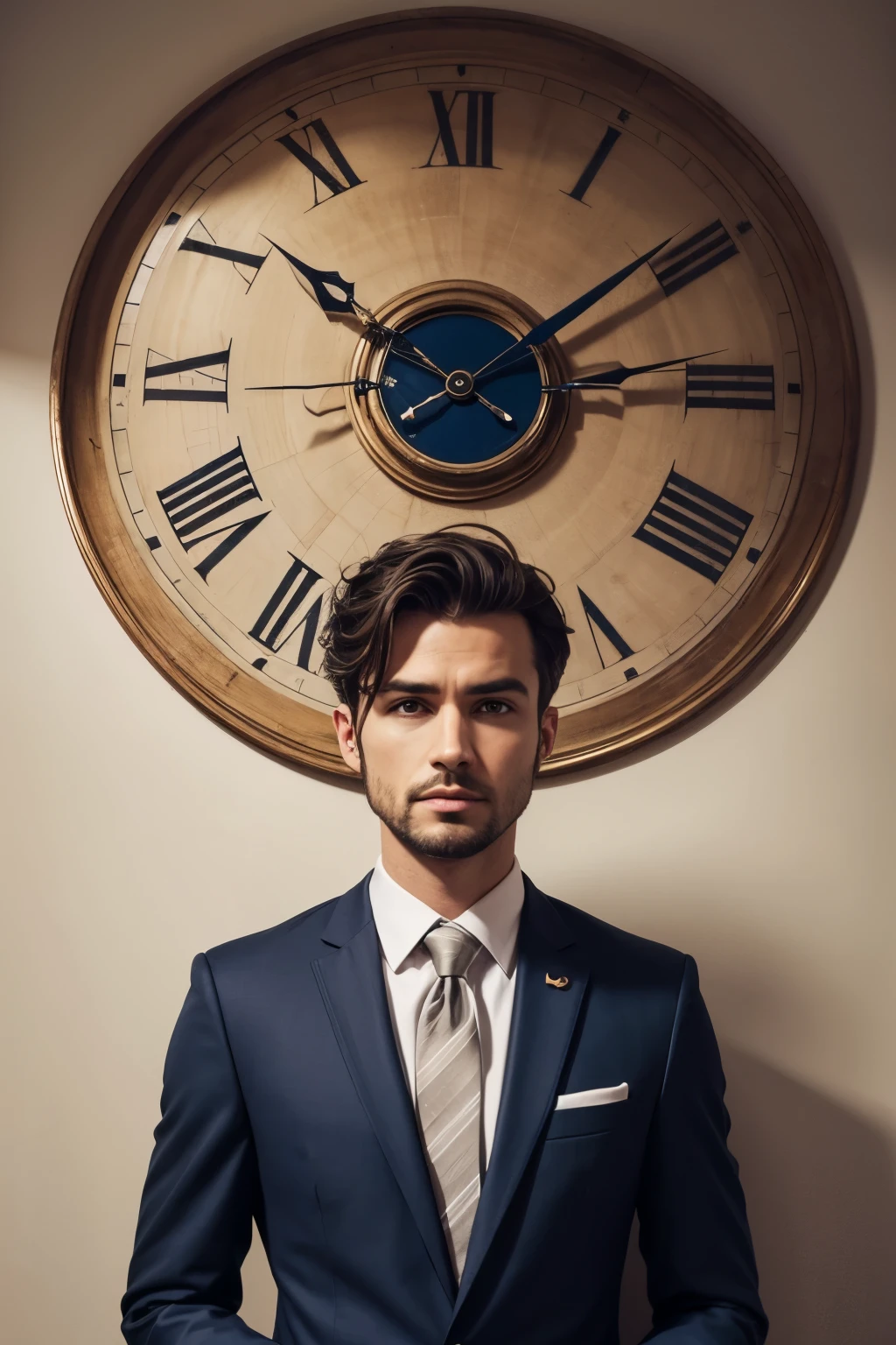 suit with clock head