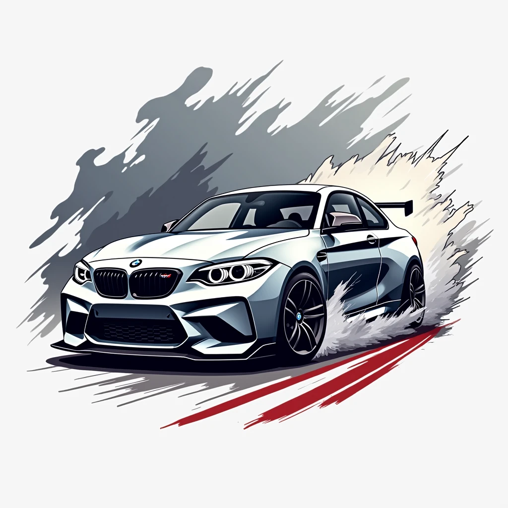 Un logo avec une bmw m2 qui drifte