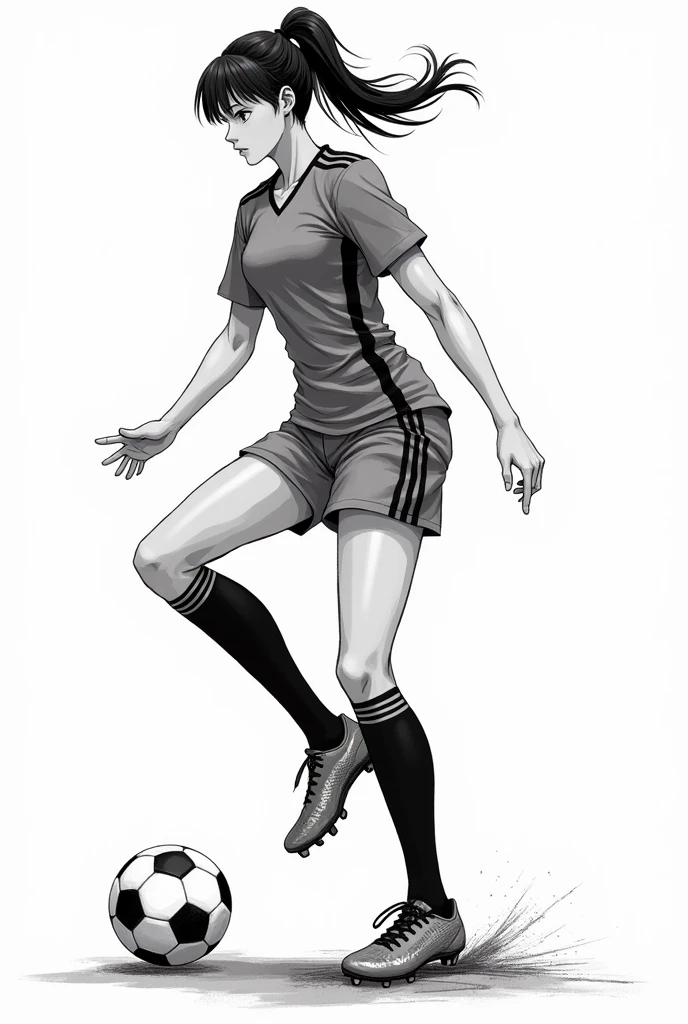 Create a female Blue Lock character(soccer) looking like white manga