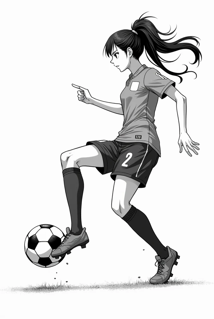 Create a female Blue Lock character(soccer) looking like white manga