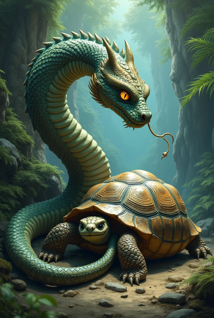 Snake and turtle 