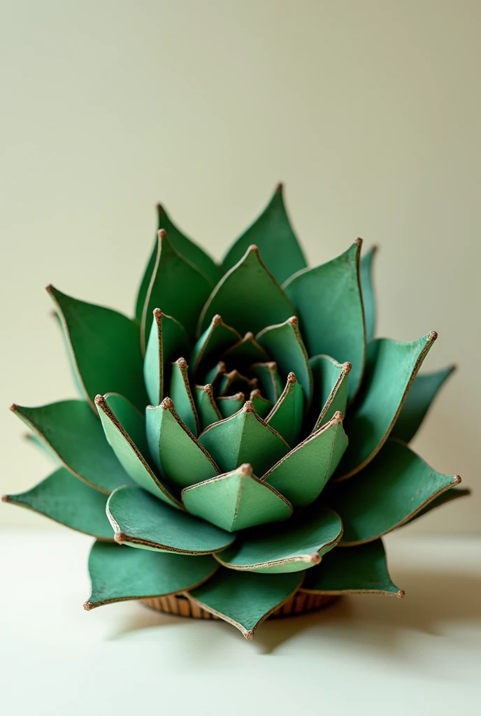 Create a cardboard model of an Aloe polyphylla