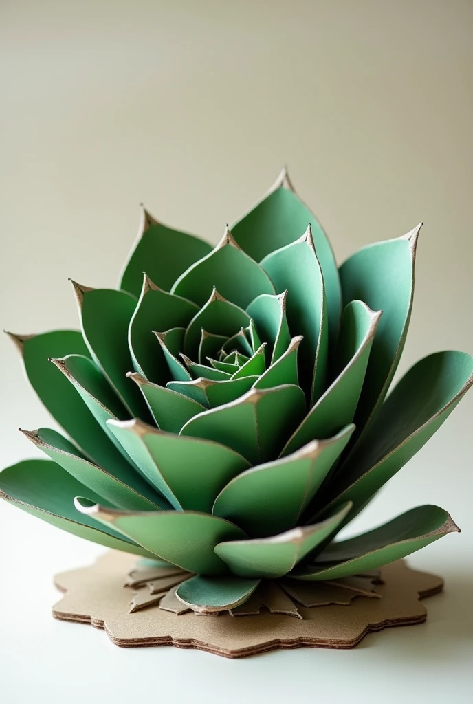 Create a cardboard model of an Aloe polyphylla