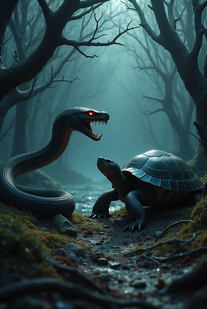 Snake and turtle dark theme