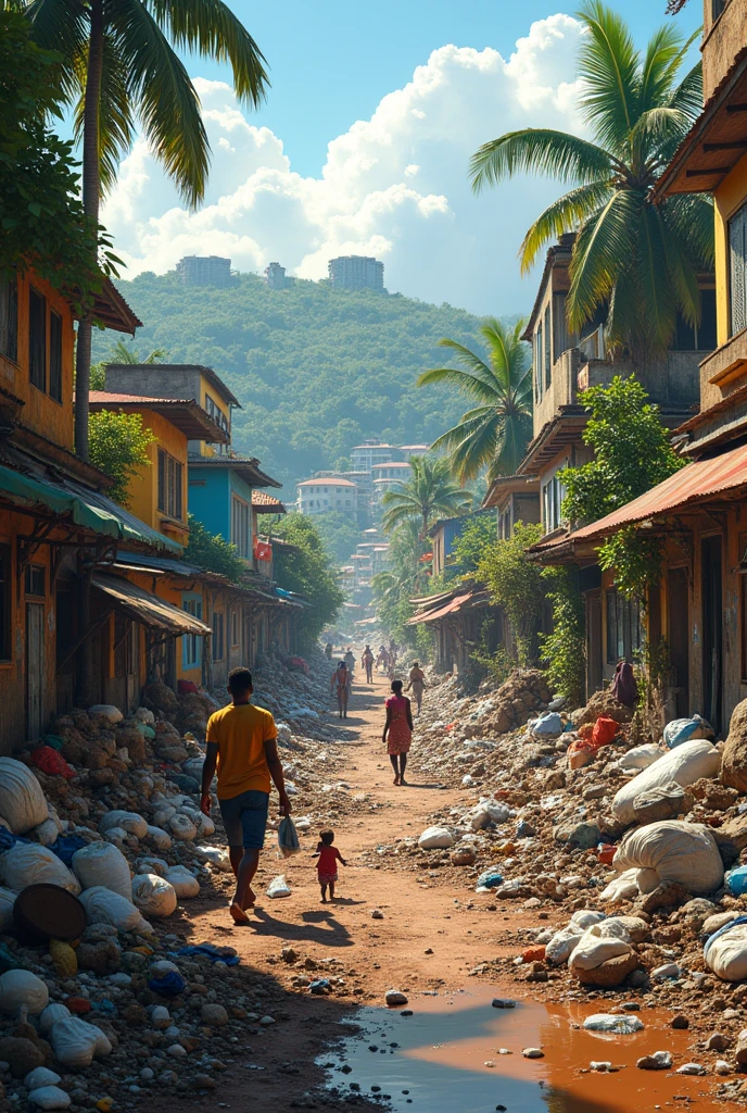 City of Madagascar  with waste
